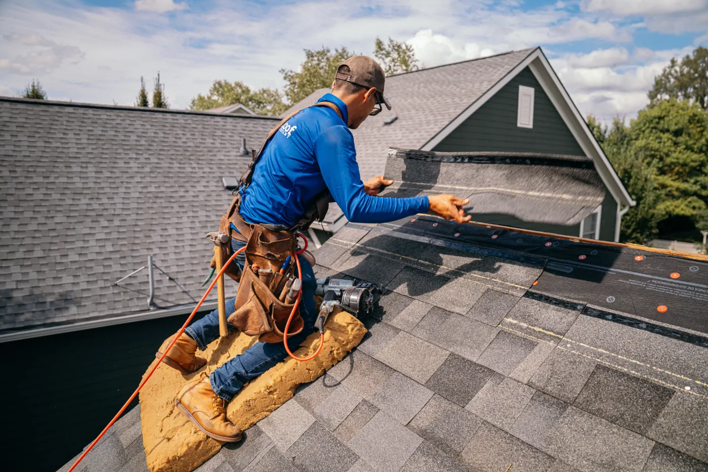 Tarping and dry-in on a Cherry Tree commercial roof